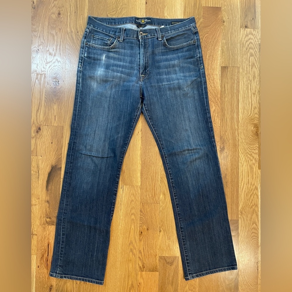 Lucky Brand 361 Vintage Straight Medium Wash Men's Classic Blue Jeans 34x34